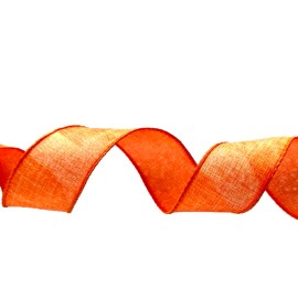 Berwick Offray Easter Orange 1.5" x 5 yards Linen-like Canvas Wired Ribbon Country Fall