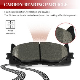 YXPCARS Front and Rear Ceramic Disc Brake Pads Set Replacement for Le-xus Es300H 2013-2018 Es350 2007-2018, for Toyo-ta Camry 2007-2017 Avalon 2008 2009 2010 2011 2012 2013 2014 2015 2016 2017 2018