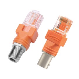 TVETE F-RJ45 Adapter RF to RJ45 Converter Adapter rj45 Connector [4 Pack] Coaxial Video Cable Converter Connector F Female to BNC Female Inch F Head Barrel Coupler Coax Straight Connector Orange