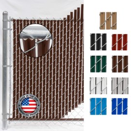 FenceSource Wave Slat (9 Colors) Single Wall Bottom Locking Privacy Slat for 4', 5', 6', 7' and 8' Chain Link Fence (8 ft, Brown)