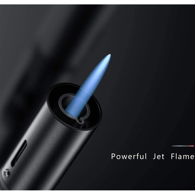 Urgrette Butane Torch Lighter, 6-inch Refillable Pen Lighter, Adjustable Jet