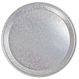 HFA Handi-Foil 12" Round Flat Disposable Aluminum Foil Catering Serving Tray Platter (Pack of 50)