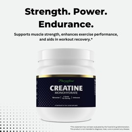 Paradise Creatine Monohydrate Powder, Micronized for Enhanced Absorption, Supports Muscle Building & Athletic Performance, 500g, 100 Servings