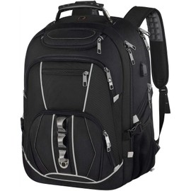 JCDOBEST 18.4 inch Gaming Laptop Backpacks with USB Charging Port, Big Capacity TSA Friendly RFID Anti Theft Pocket College Heavy Duty Computer Work bag for Men