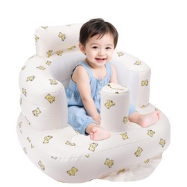 Momsnug Blow Up Seat for Baby, Inflatable Baby Chair 3 Months & Up, Chair for Babies Sitting Up with Built in Pump (Bear)