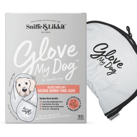 Sniffe and Likkit - Super Absorbent Dog Towel, Deluxe, Super Soft and Lightweight, Made from Natural Bamboo Fibres, Fast Drying and Antibacterial, Glove My Dog