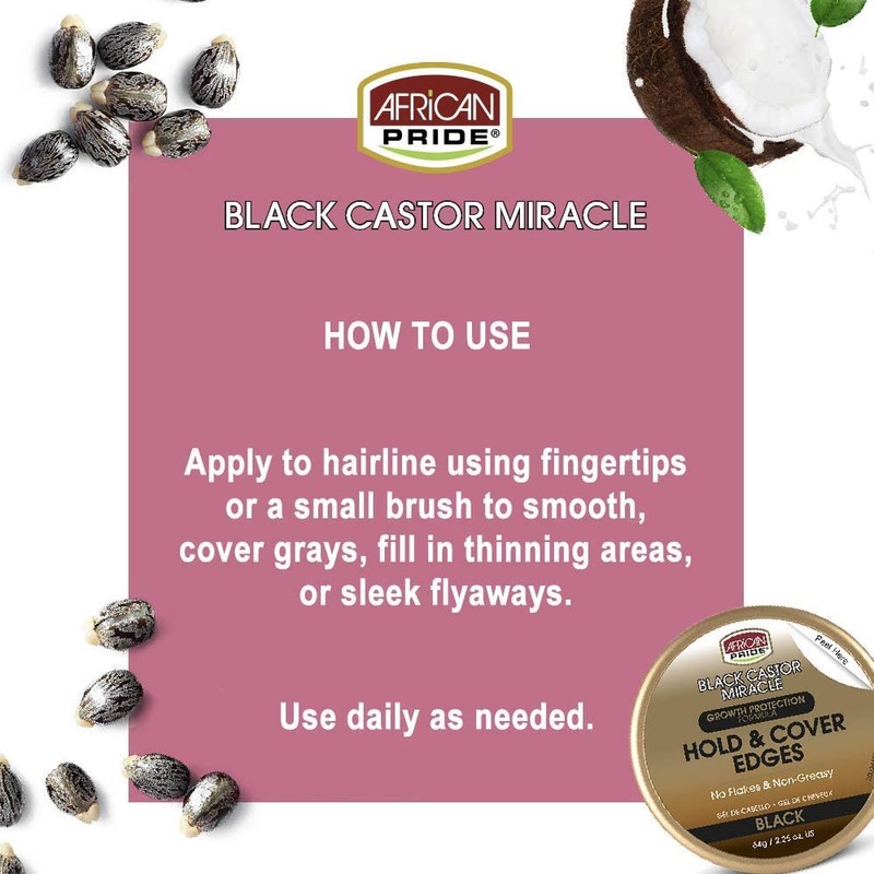 African Pride Black Castor Miracle Black Edge Gel 64 g
