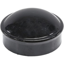 Chain Link Fence Round Dome External Metal Post Caps - Pressed Steel Fence Post Caps - Chain Link Cover Caps (4 Pack, Black Coated Steel, 2-7/8" Round Poles)