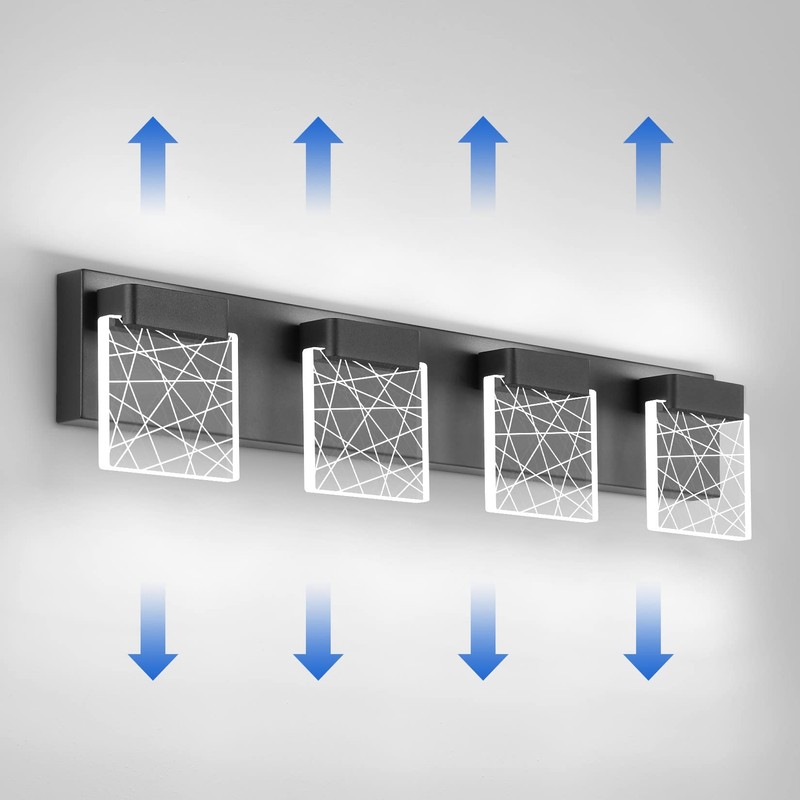 Aipsun Black Bathroom Light Fixtures Modern Vanity Lighting Fixtures LED