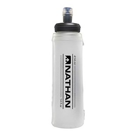 NATHAN Hydration Bottle Flask Series Folding Portable Water Bottle Soft Flask NS4012 ExoShot Soft Flask 2.0 Bottle, 14 fl oz Spine, 14 fl oz (414 ml), Running, Trail Running, Clear