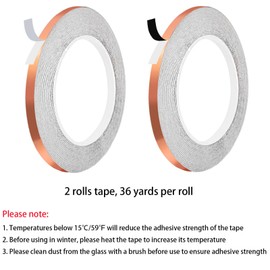 AONUOAO 1/4" Black Back and Silver Back Copper Foil Tape for Stained Glass, Stained Glass Supplies Kit