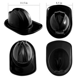 Jiuguva 48 Pcs Firefighter Hats for Kids Plastic Toddler Soft Fireman Hat Fire Chief Helmet for Role Play Costume Party (Black)