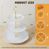 3-Tier Plastic Tea Sandwich Stand with Porcelain Embossed - Pure