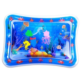 Water Mat Baby BPA Free, 69 x 50 cm Water Play Mat Baby, Baby Water Mat, Water Mat Baby Toy, for Baby from 3 6 9 Months (Square Dolphin)