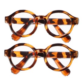 JOINPAYA 2 Pairs of Doll Sunglasses Stylish Eyewear Accessories for Dolls Leopard Print Frames for Dress Up and Dollhouse Play