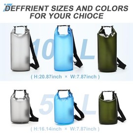 Bolsas secas para kayak impermeables, bolsa de almacenamiento en seco de 5 l/10 l, bolsa ligera para natación, canotaje, pesca, viajes, camping y play