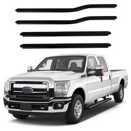 ROADFAR Window Molding Trim 4PCS Compatible with 1999-2016 for Ford F250 F350 F450 F550 Super Duty Crew Cab - Outer Replacement for F81Z-2521453-AA F81Z-2521452-AA - Weatherstrip Window Seal