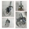 YAEMIKY 2" Swivel Caster Wheels, M8×38mm, Crystal Clear, Set of
