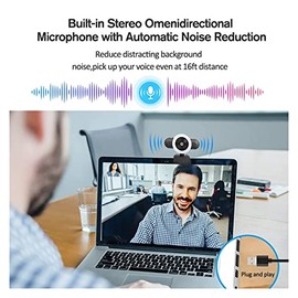 Web Camera HD 2K Webcam with Autofocus 3-Color Ring Light Web Camera with Microphone for PC Computer Camera Web CAM for Streaming for Gaming Video... 