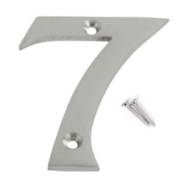 SISI UK® Satin Chrome Front House Door Numbers & Letters 3'' with Screws (Number 7)