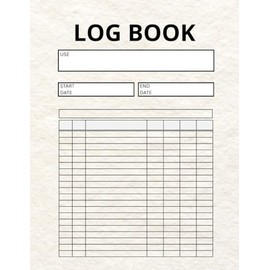 Log Book: 7-Column, Large Multipurpose Record Keeper for Mileage, Orders, Daily Activity, Time Tracking, Inventory, Income, Expenses, and More– 8.5” ... and 100 Numbered Log Pages: Design: Stone