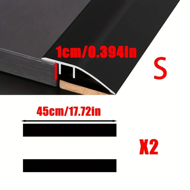 17.72-Inch Modular Aluminum Ramp for Doorway Transitions – 2-Piece Anti-Slip