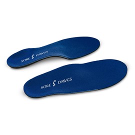 Sore Dawg Expedition Support Insoles for Low-Arch All-Around Footwear, Blue, X-Large (Mens 11.5-14)