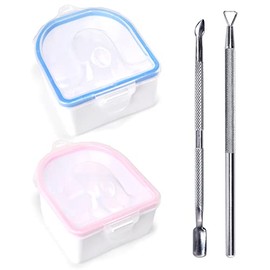 KADS Nail Soak Off Bowl, Manicure Bowl with Triangle Cuticle Peeler and Stainless Steel Cuticle Pusher Strong Gel Nail Polish Dip Powder Remover Nail Soak Bowl