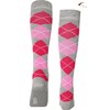 Mysocks Unisex Knee High Long Socks Argyle Ash Fuchsia Pink