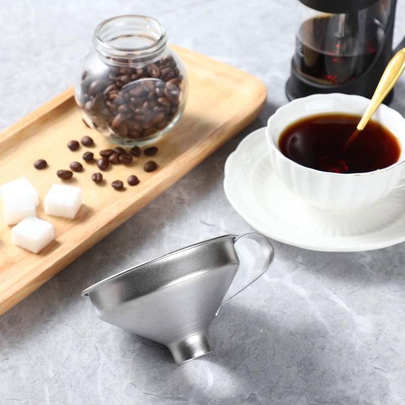 Aozita 18/8 Stainless Steel Spice Funnel with Handle for Spice