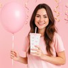 ARPOVIST 12Pcs 24 oz Pink Bow Plastic Cups with Straw