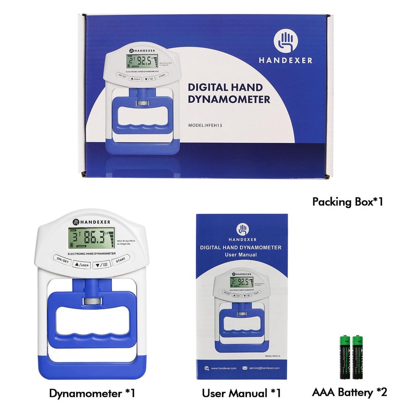 Grip Strength Tester - Hand Grip Dynamometer - Handheld Digital
