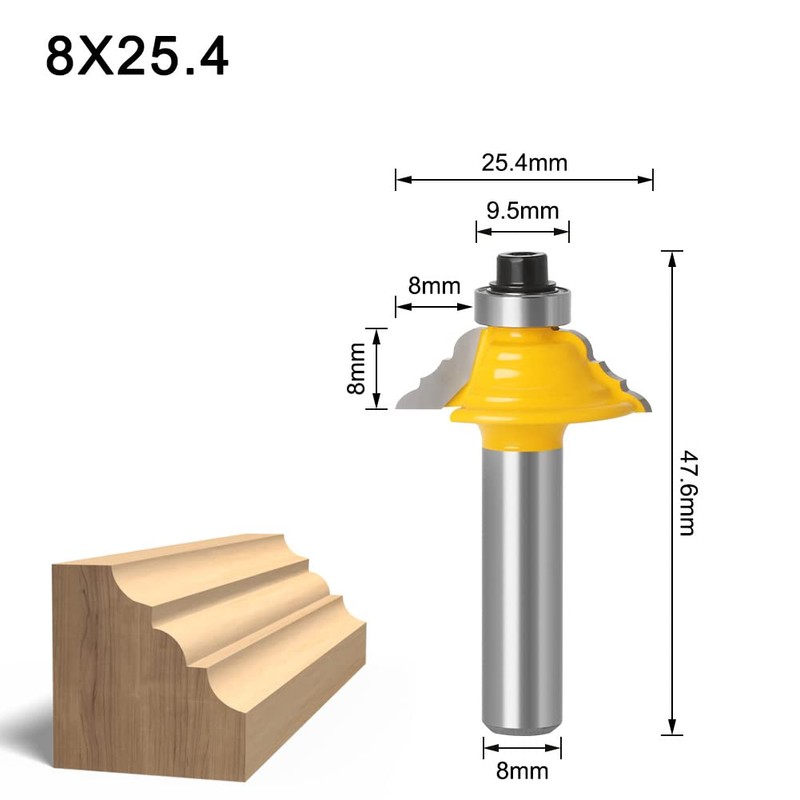 WSOOX 8 mm Shank Classic Roman Ogee Edge Cutter 2