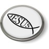Jesus Fish 3D Domed Emblem Badge Car Sticker Chrome Round