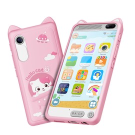 Kids Smart Phone for Girls, 3.97" Touchscreen Kids Phone Toys for 3-12 Birthday, Dual Camera, Built-in 8G SD Card Cell Phone for Boys Girls Toys(Pink)