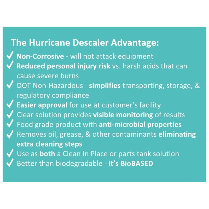 Descaler, Tankless Water Heater - Hurricane Industrial -1 gal. -