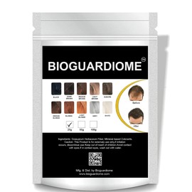 Bioguardiome Hair Building Fiber Refill Bag (Black), Powder Based fibers | Natural Hair Thickening Fiber for Thin Hair Men & Women | Cover bald spot - (Black, Size: 25 gm) (Pack of 1)