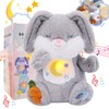 MILEGI Breathing Stuffed Animal, Soothe Snuggle Bunny Plush, Sleep Buddy