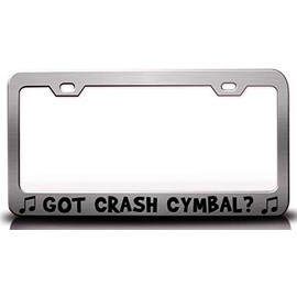 Custom Brother - GOT Crash CYMBAL with Music Note Metal Car SUV Truck License Plate Frame Ch y63