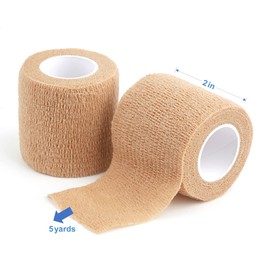 Cohesive Bandage Wrap, Self Adhesive Medical Tape,Vet Wrap, Athletic Elastic Stretch Band, self Adhesive, Flexible, Breathable & idea for Sport Injury & Wound/Finger/Wrist (Pets Too) 2“x15ft