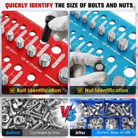 68 Nut and Bolt Thread Checker Standard and Metric, Bolt Size Finder