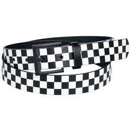 RED by EMP Unisex Black and White Checkerboard Belt, black/white