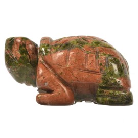 Justinstones Unakite Healing Crystal Guardian Turtle Tortoise Pocket Stone Figurines Carved Gemstone Crafts Home Decor 2 inch