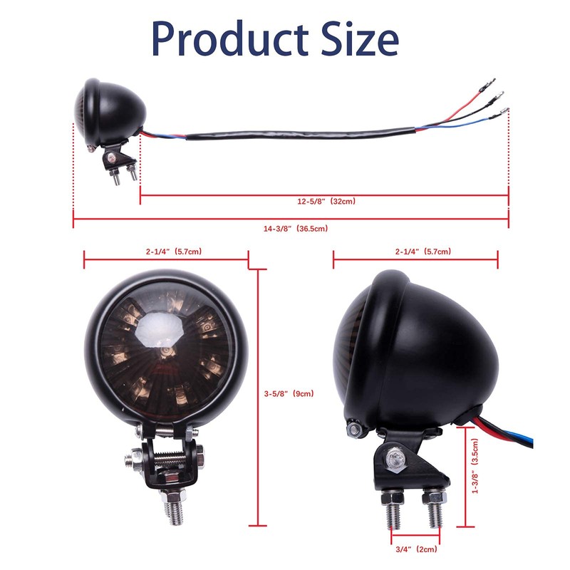 JMTBNO Motorcycle LED Stop Tail Light Brake Light Rear Brake