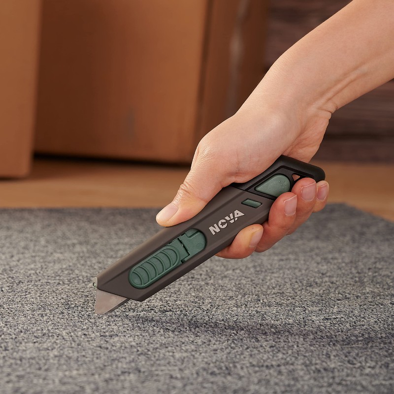 Nova Lock N Cut Self-Retracting Safety Box Cutter with 2