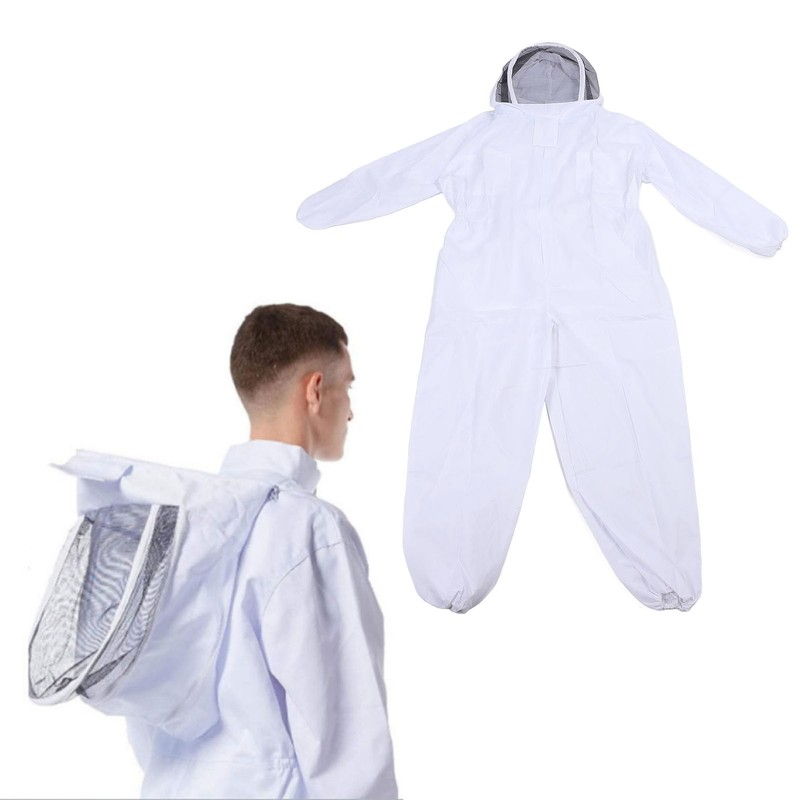 Ventilated Beekeeping Suit with Mesh Veil, Polycotton Beekeeper Suit Outfit