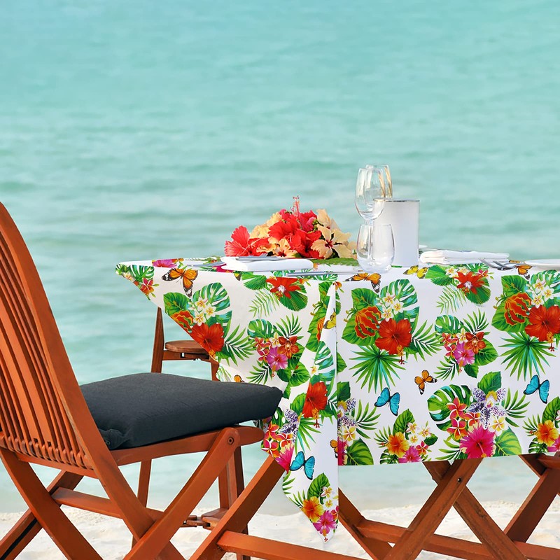 PHOGARY 3 Pieces Tablecloths for Hawaiian Party Decoration, Luau Party