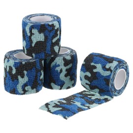 PATIKIL 2in x 14.76ft Camo Tape Wrap, 4 Rolls of Self-Adhesive Camouflage Tape for Hunting Climbing Outdoor Camera Flashlight, Marine