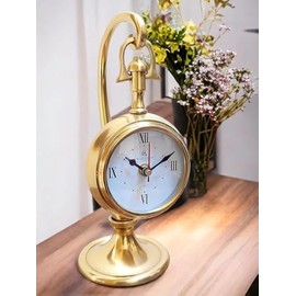 SPRIZE Metal Tabletop Clock Decorative Desk Clock Antique Home Decor Office Use