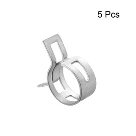 uxcell Spring Band Type Clamp 21mm Inner Dia Fit 22-23.5mm OD Hose Fuel Line Silicone Tube Clips Clamp Silver Manganese Steel 5Pcs